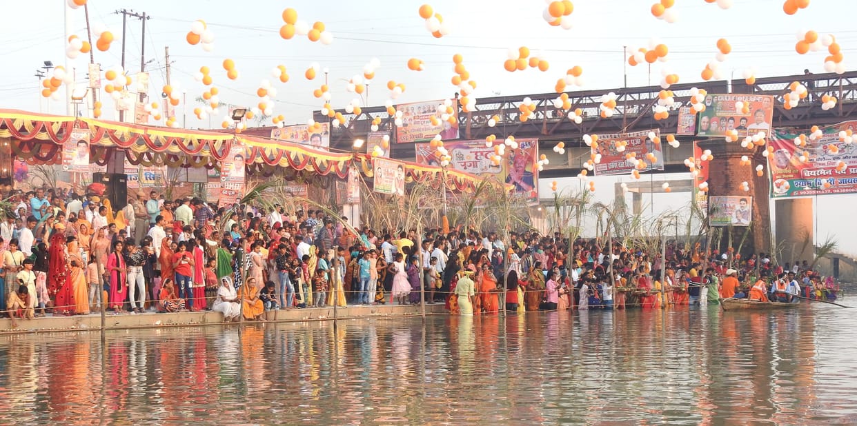 chhath celebrated in entire district