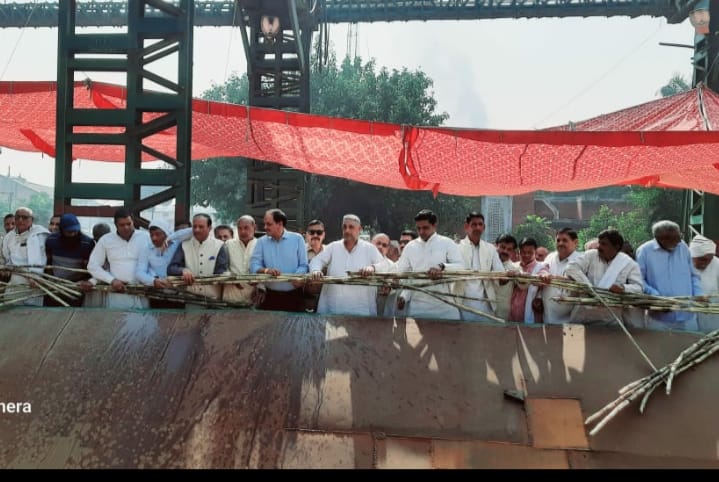 Crushing session of Mansoorpur Sugar Mill started