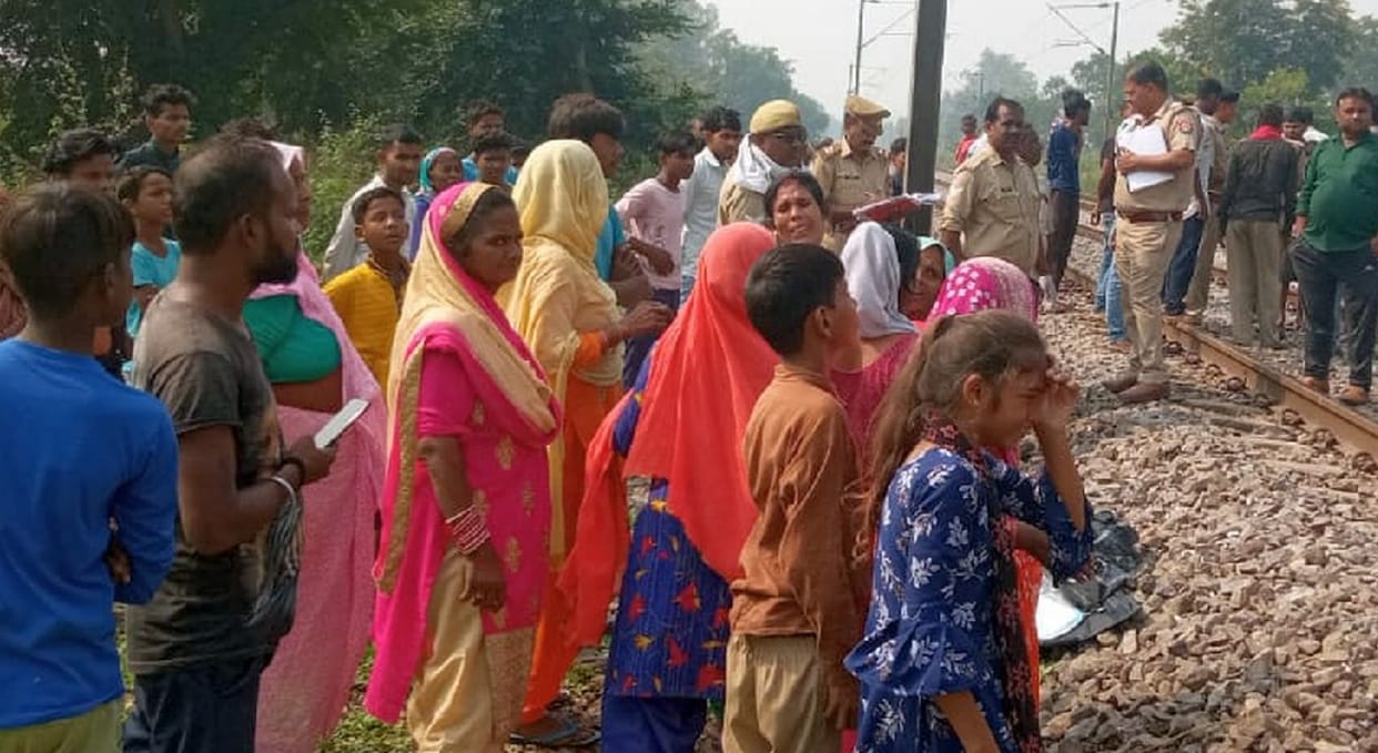 Two children died after being hit by a train, one child came from Lucknow, the other was the only son