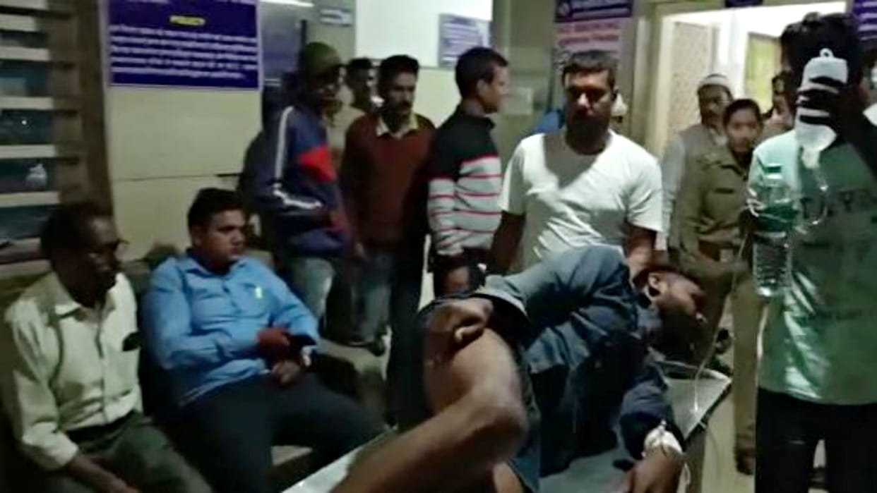 Horse did not like speed of the bike jumped and kicked two injured in Damoh