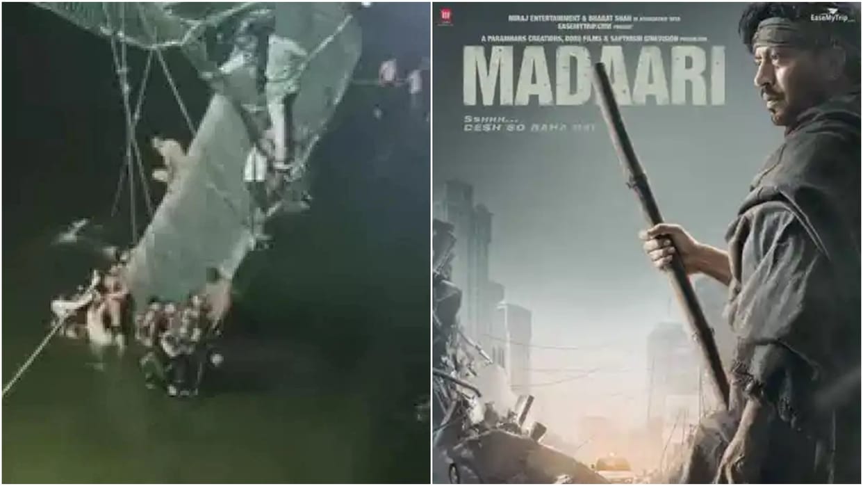 morbi bridge collapse irrfan khan film madaari movie scene viral after incident