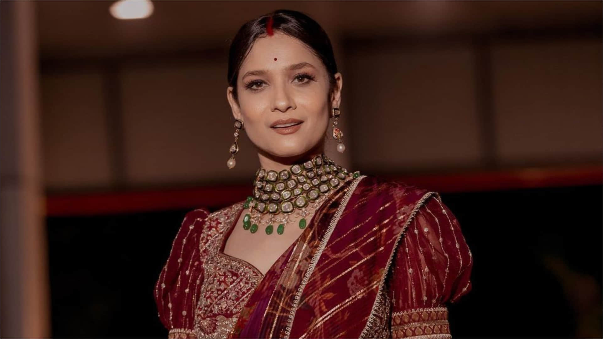 fashion faceoff ankita lokhande rashmi desai wear same maroon saree see whose look attractive