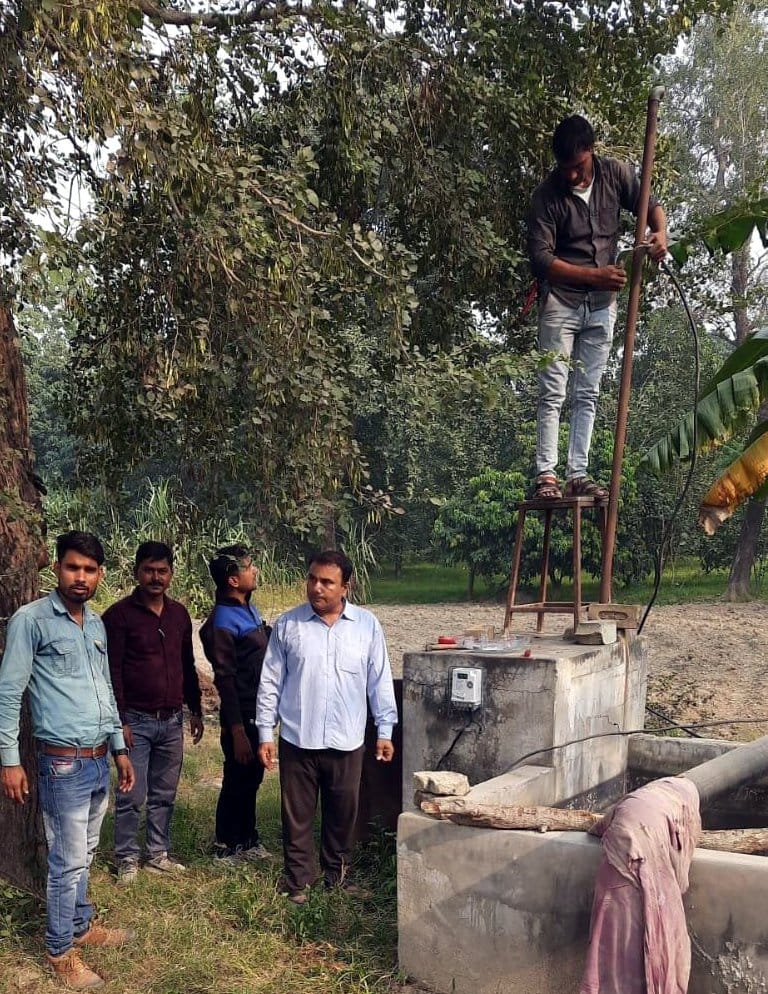 Electricity meter installed on the tube well of the brothers of BJP District President