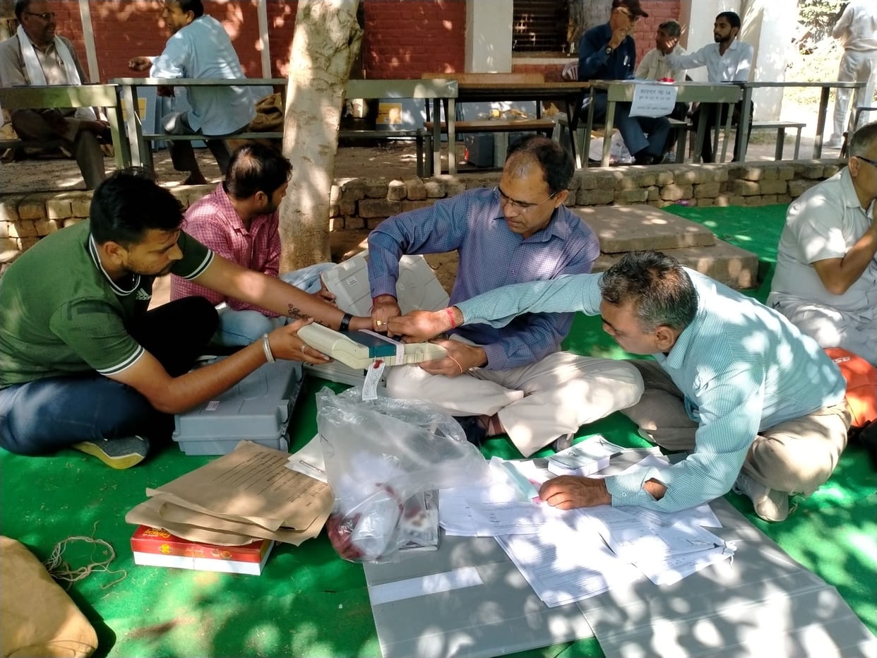 Polling parties reached the booths with election material