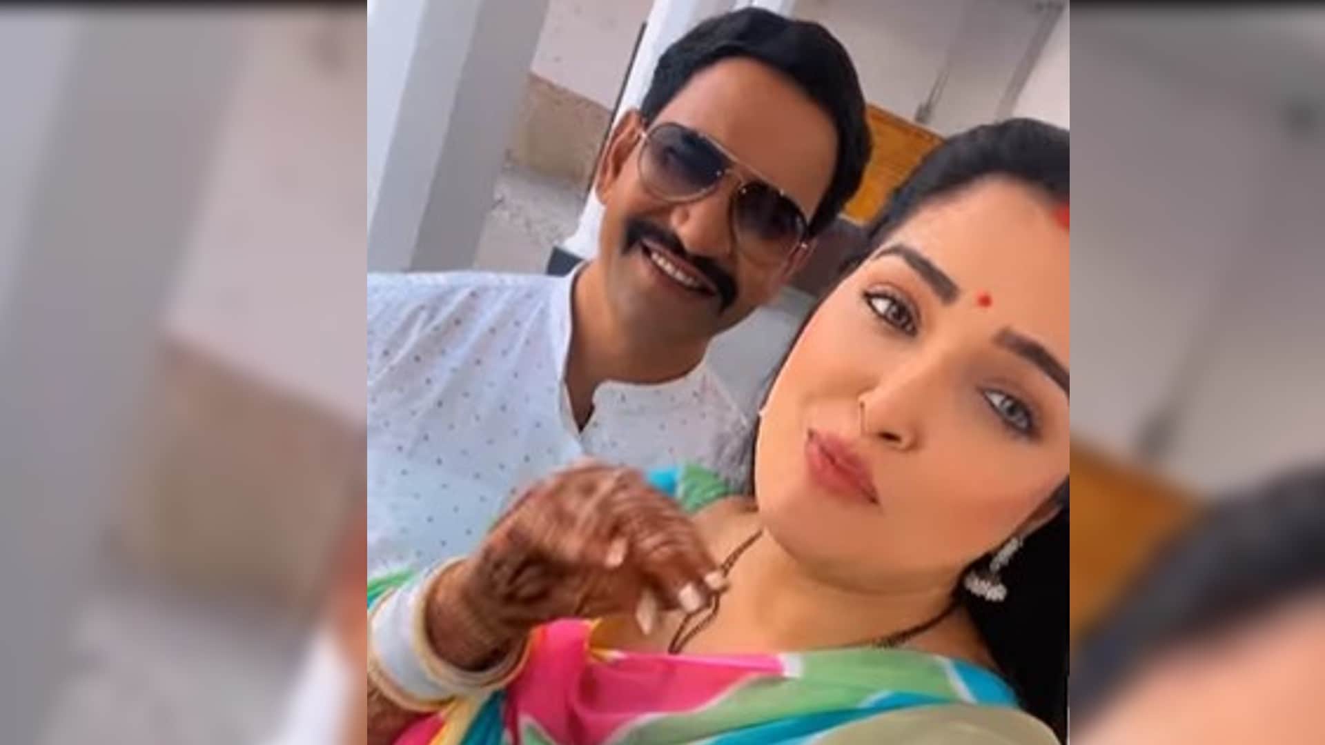 bhojpuri actress Aamrapali dubey shower her love on nirahua hindustani aka dinesh lal yadav son aditya birthda