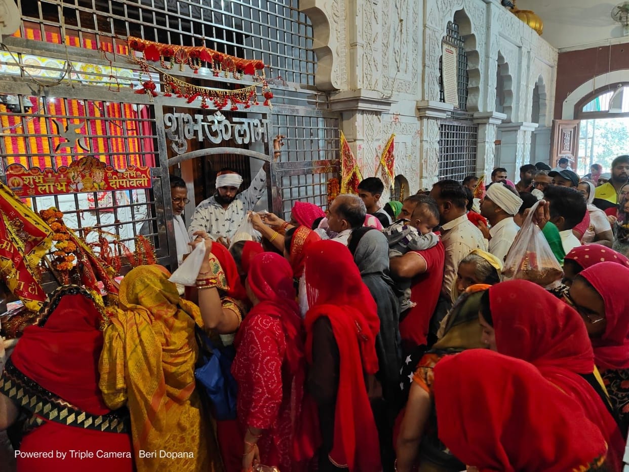 Devotees gathered in Bhimeshwari Devi temple