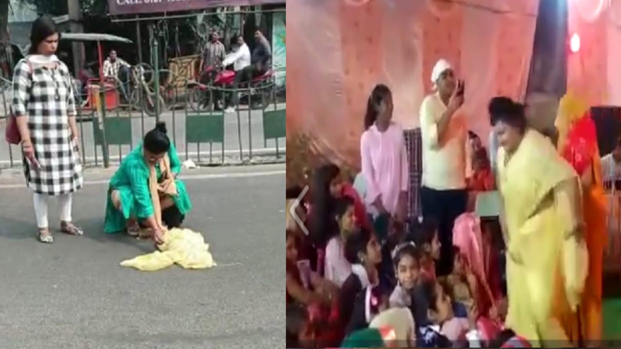 Meerut: Woman sets sari on fire in front of showroom, creates ruckus