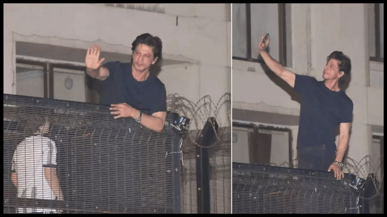 Fans Gathered Outside Mannat on Shahrukh khan Birthday SRK Waves See Pics