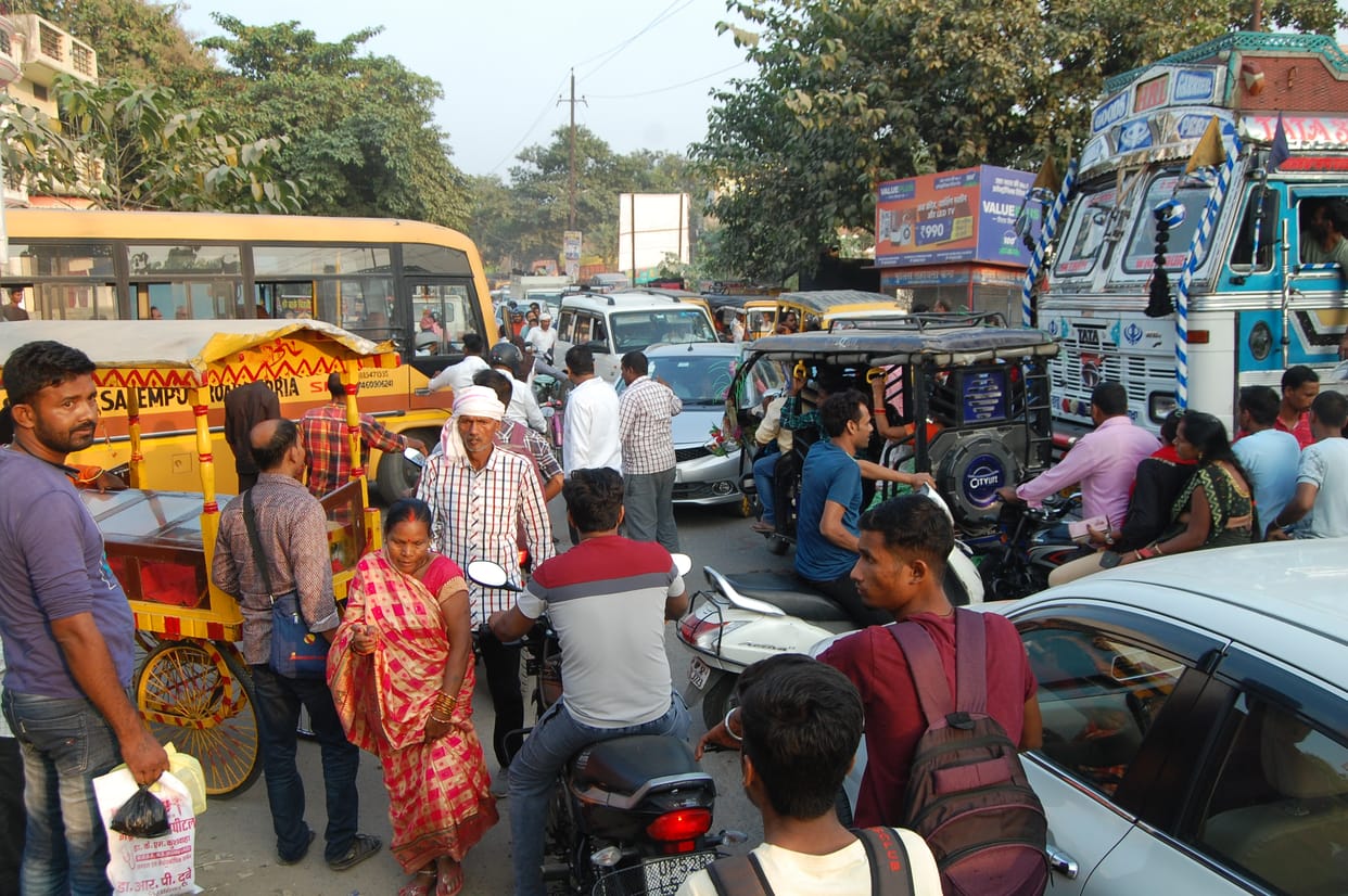 Traffic in the city on the first day of the month