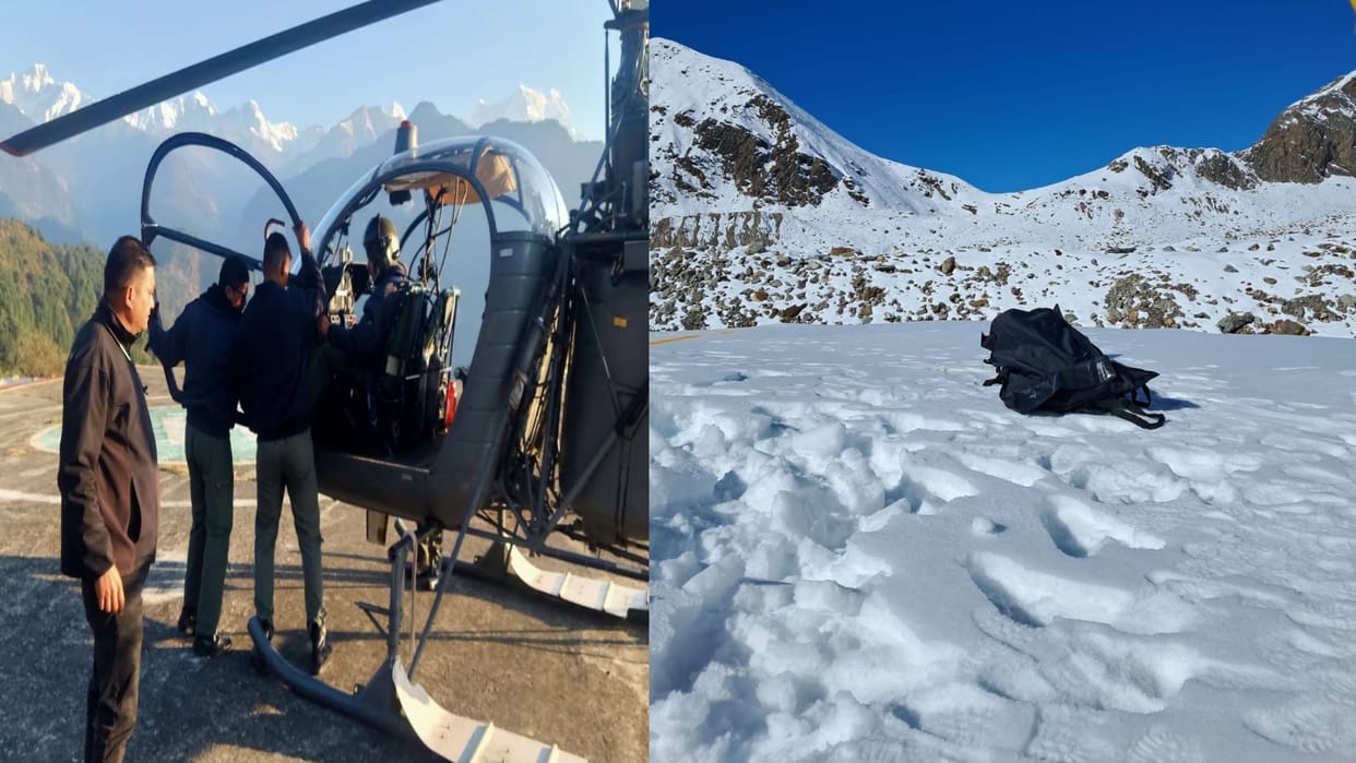 Trekker body buried in snow Mahapanth on Ransi-Manani-Kedarnath Search continues by helicopter Uttarakhand
