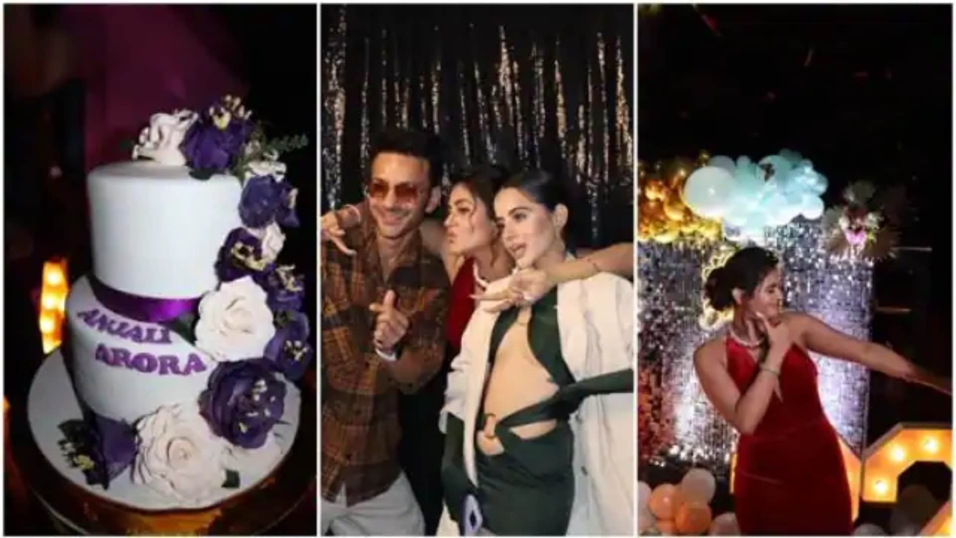 Kaccha badam girl Anjali Arora birthday party photos with urfi javed and friends goes viral on social media