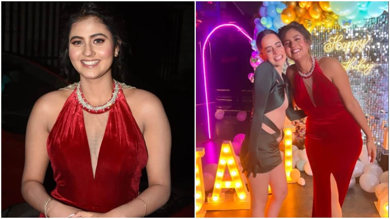 Kaccha badam girl Anjali Arora birthday party photos with urfi javed and friends goes viral on social media