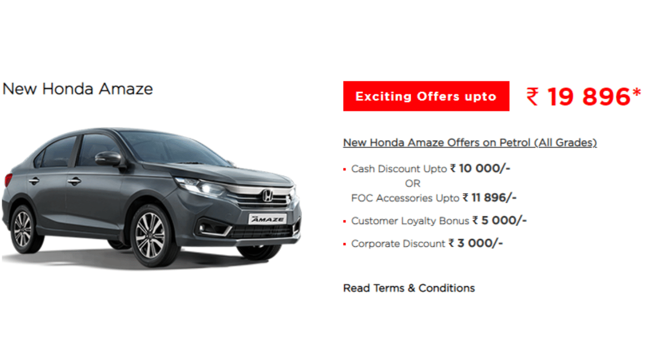 Honda car offers up to rs 63000 benefits on selected cars in november WRV city amaze jazz