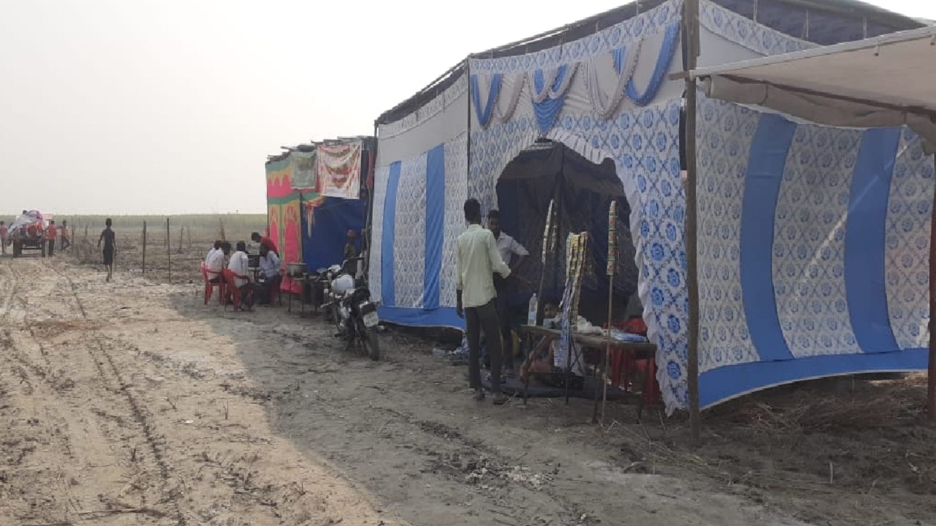 Ganga snan Fair preparations begin watch towers built for security inaugurated on five  see photos