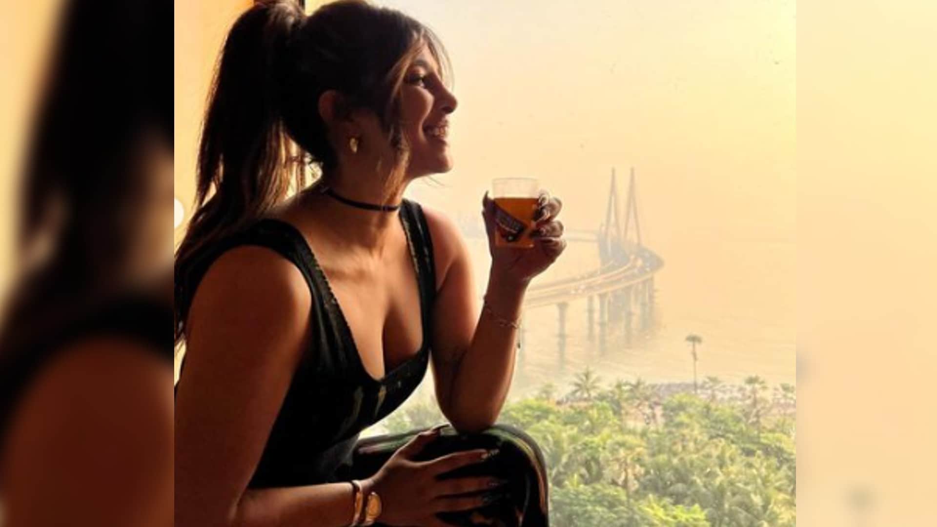 Global Actress Priyanka Chopra posted a video on social media having fun at Marine Drive