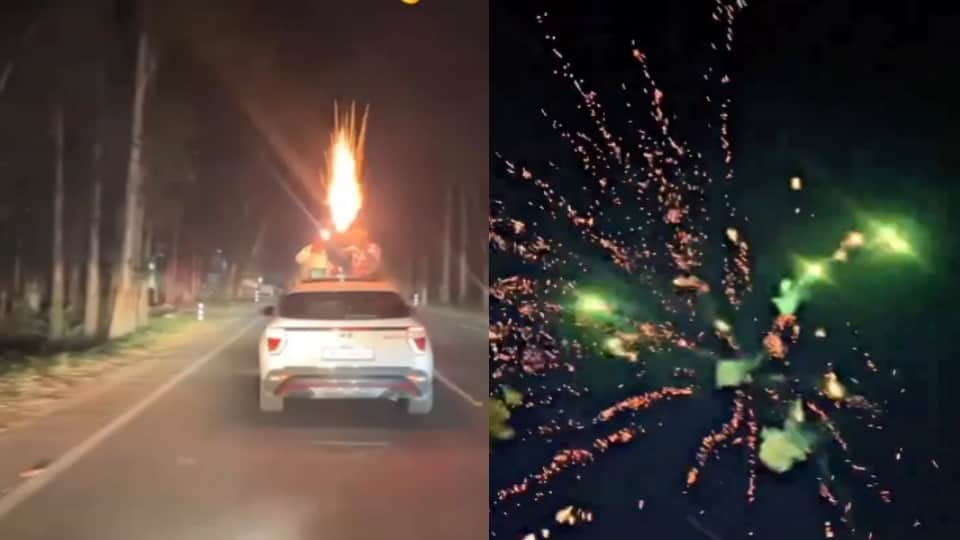 Roorkee News: Three youth Arrested for celebrate birthday in running car on road and fireworks on roof