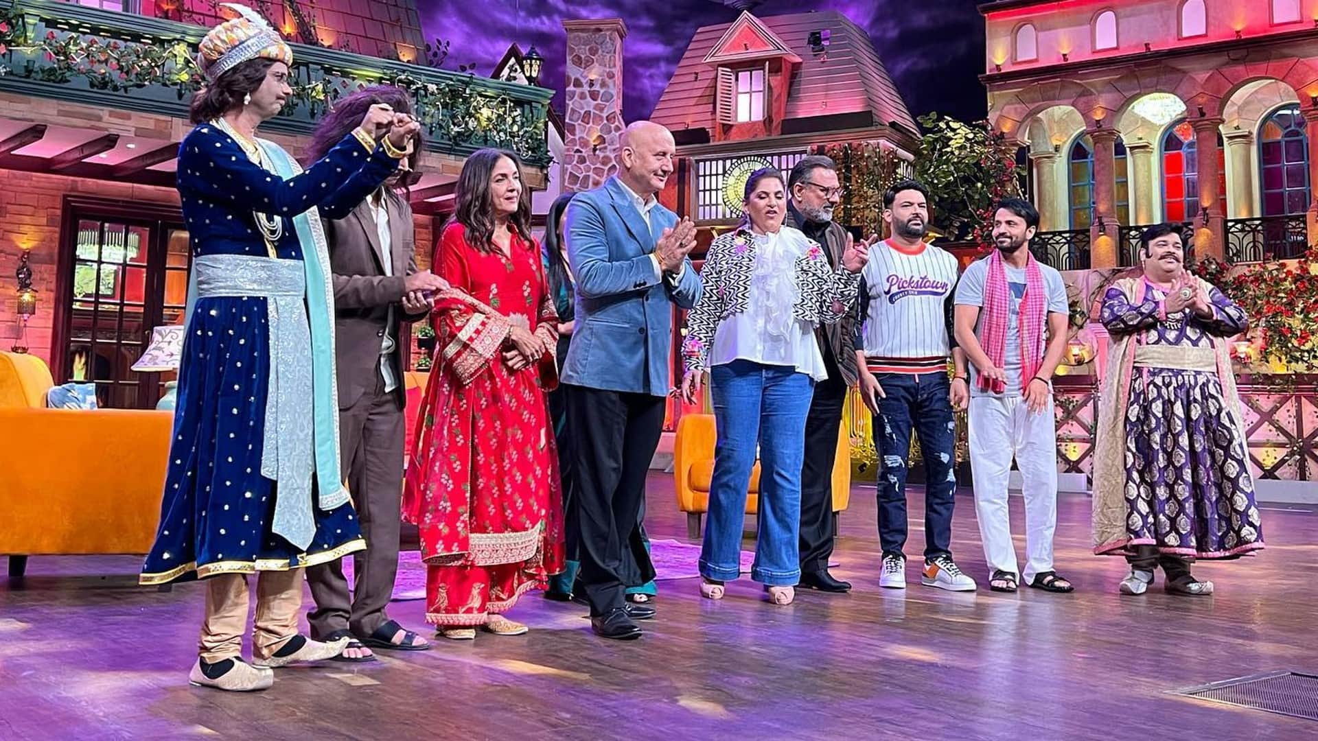 Anupam Kher troll on Social media Actor reached to promote his film Uunchai in The Kapil Sharma Show
