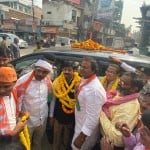 वाराणसी आगमन पर मंत्री नंद गोपाव नंदी का जगह-जगह स्वागत