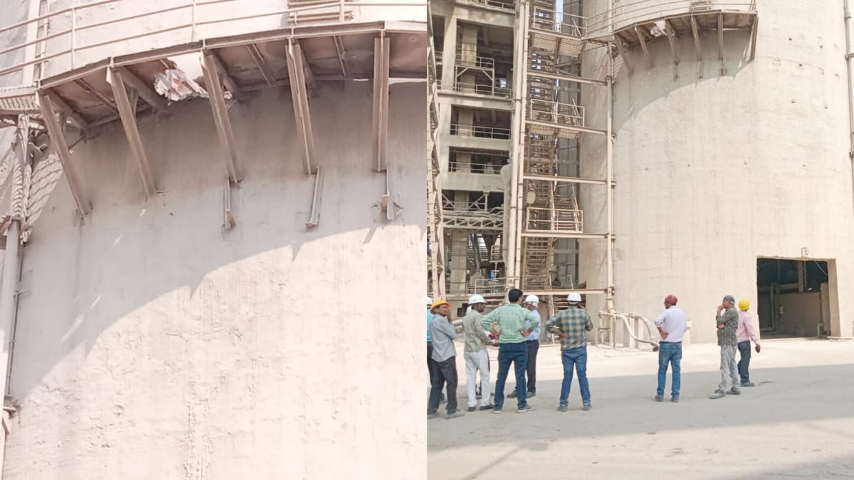 Accident in Satna KJS Cement Factory Employee dies after falling from a height of 60 feet