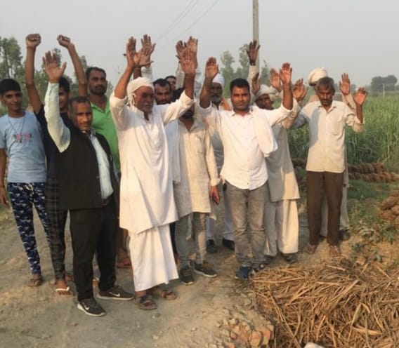 Villagers protest for road construction