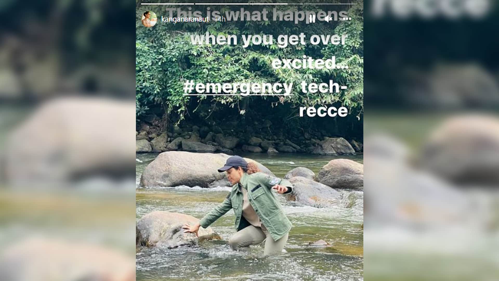 kangana ranaut foot slips while looking for the location for shooting of emergency