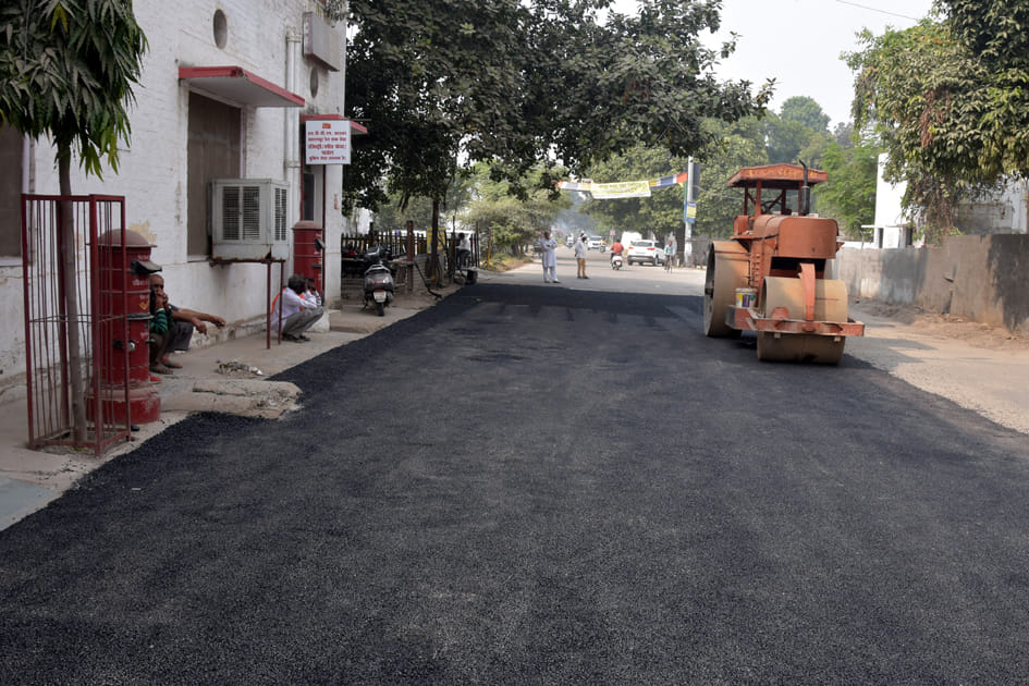 Road made before the visit of Railway Minister
