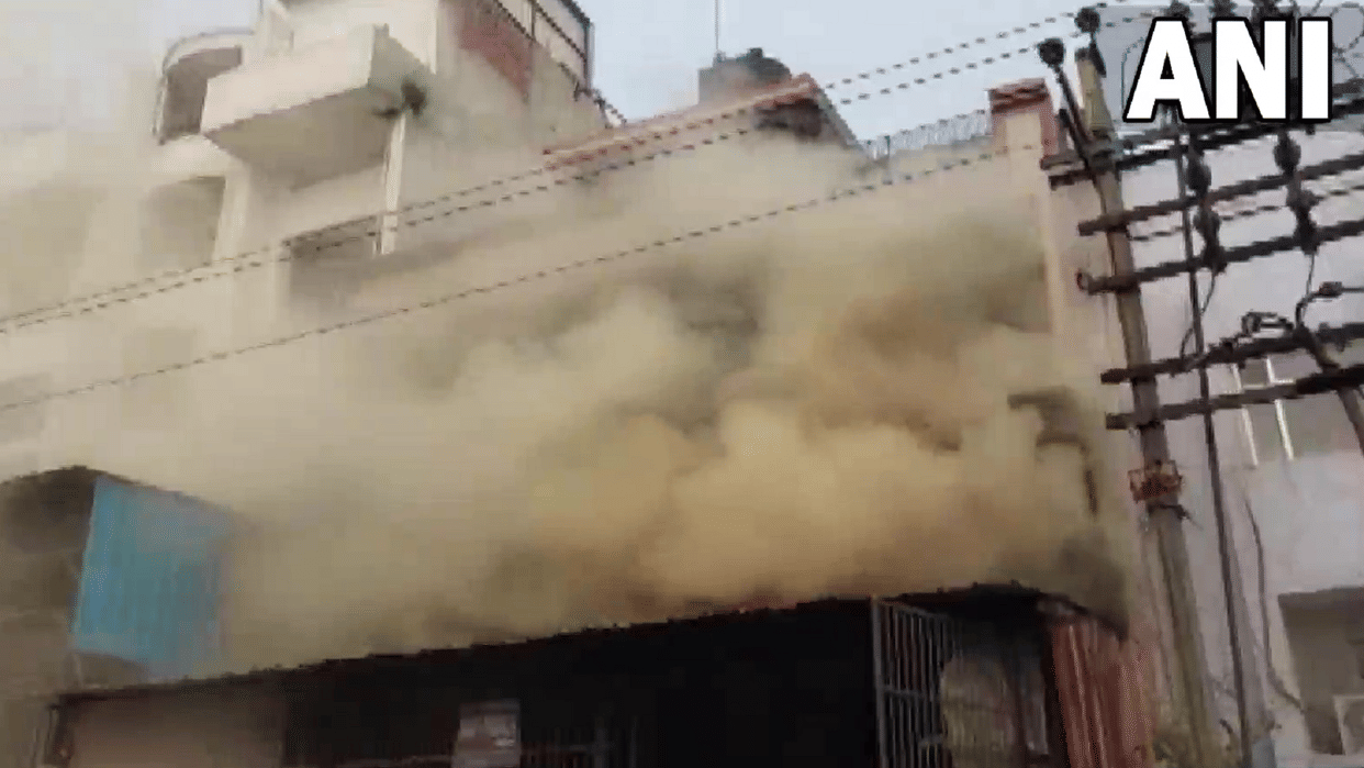 Delhi Fire breaks out in slippers and footwear factory in Narela 20 fire tenders on the spot