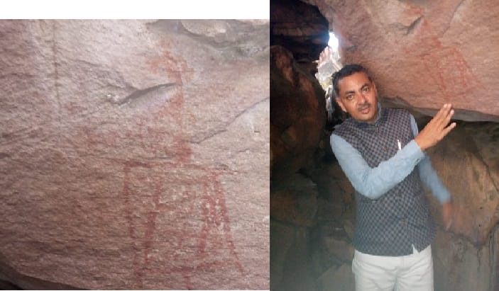 Rare prehistoric rock paintings found in Chitrakoot's black stone