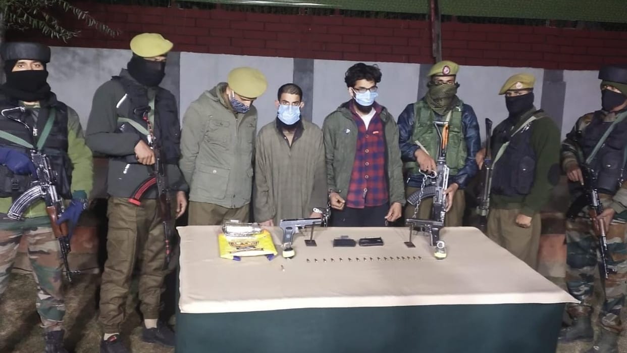 Sopore police arrested two terrorists arms recovered
