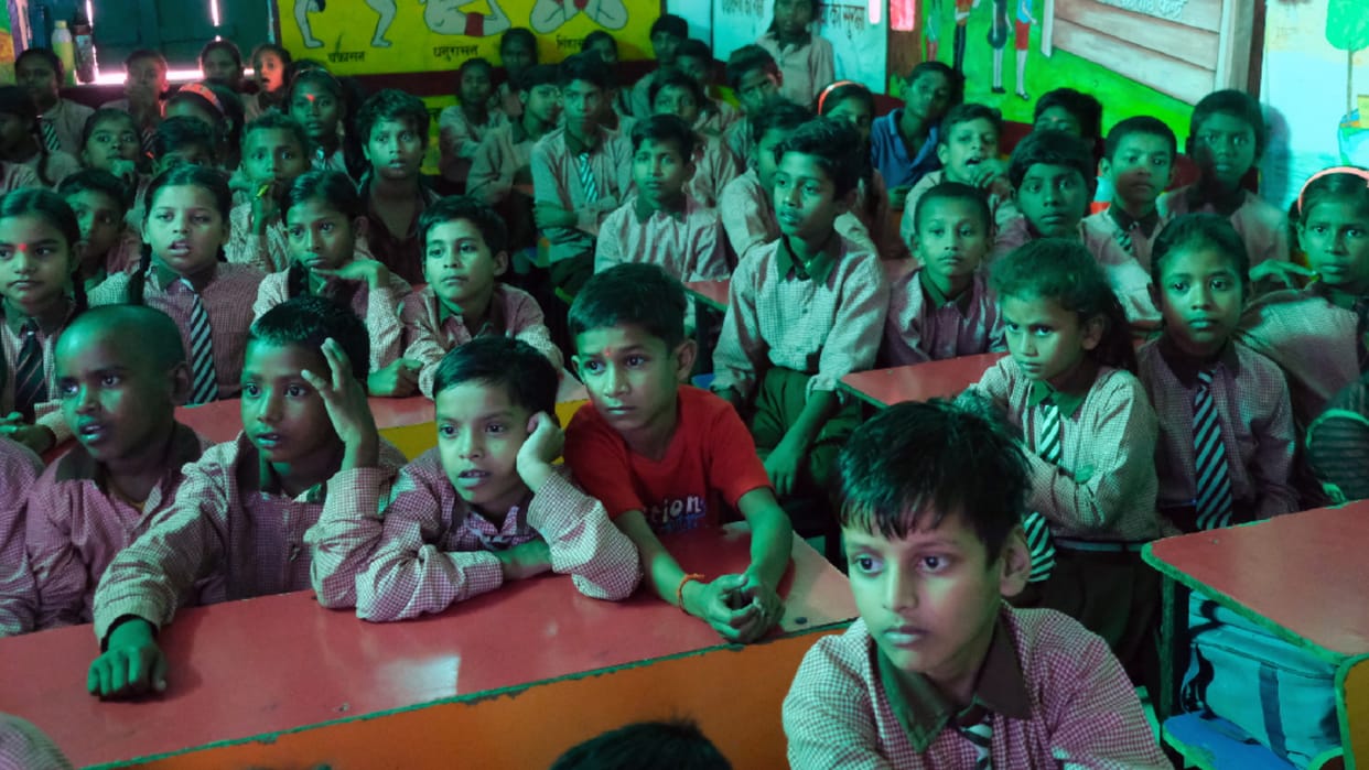 Children film shown in three council schools by Amar Ujala Foundation and Bal Chitra Samiti India
