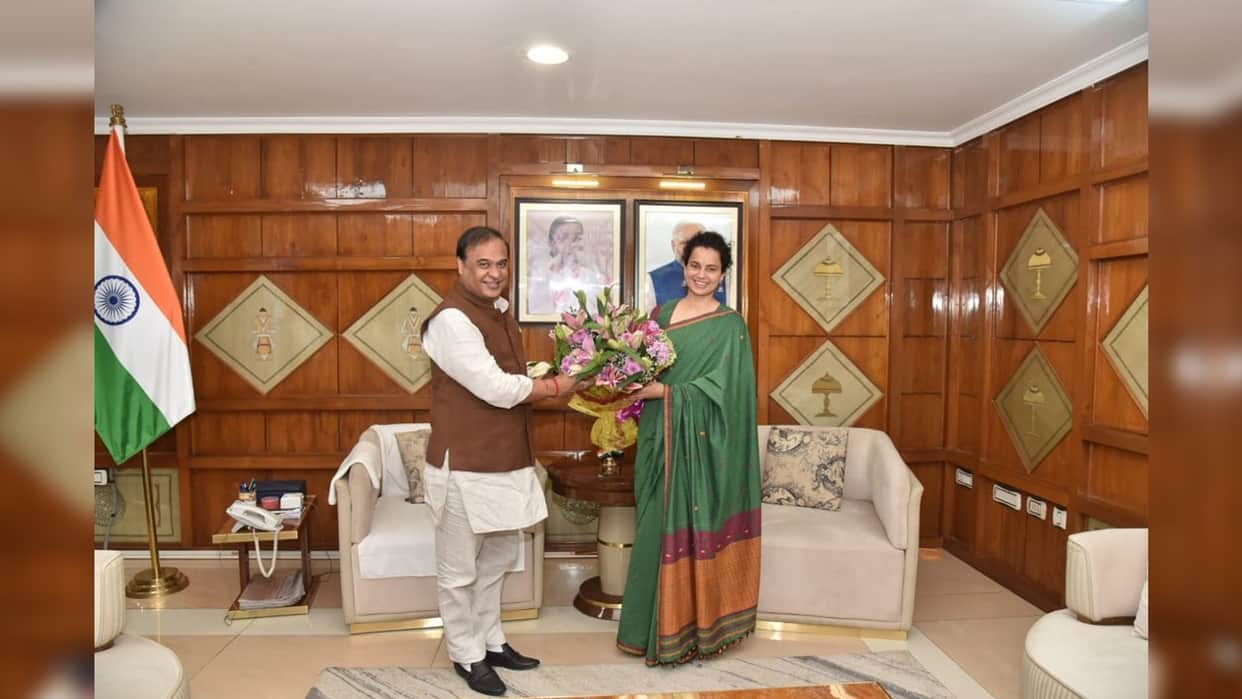 emergency actress kangana ranaut met assam chief minister himanta biswa sarma