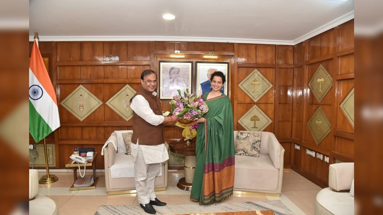 emergency actress kangana ranaut met assam chief minister himanta biswa sarma
