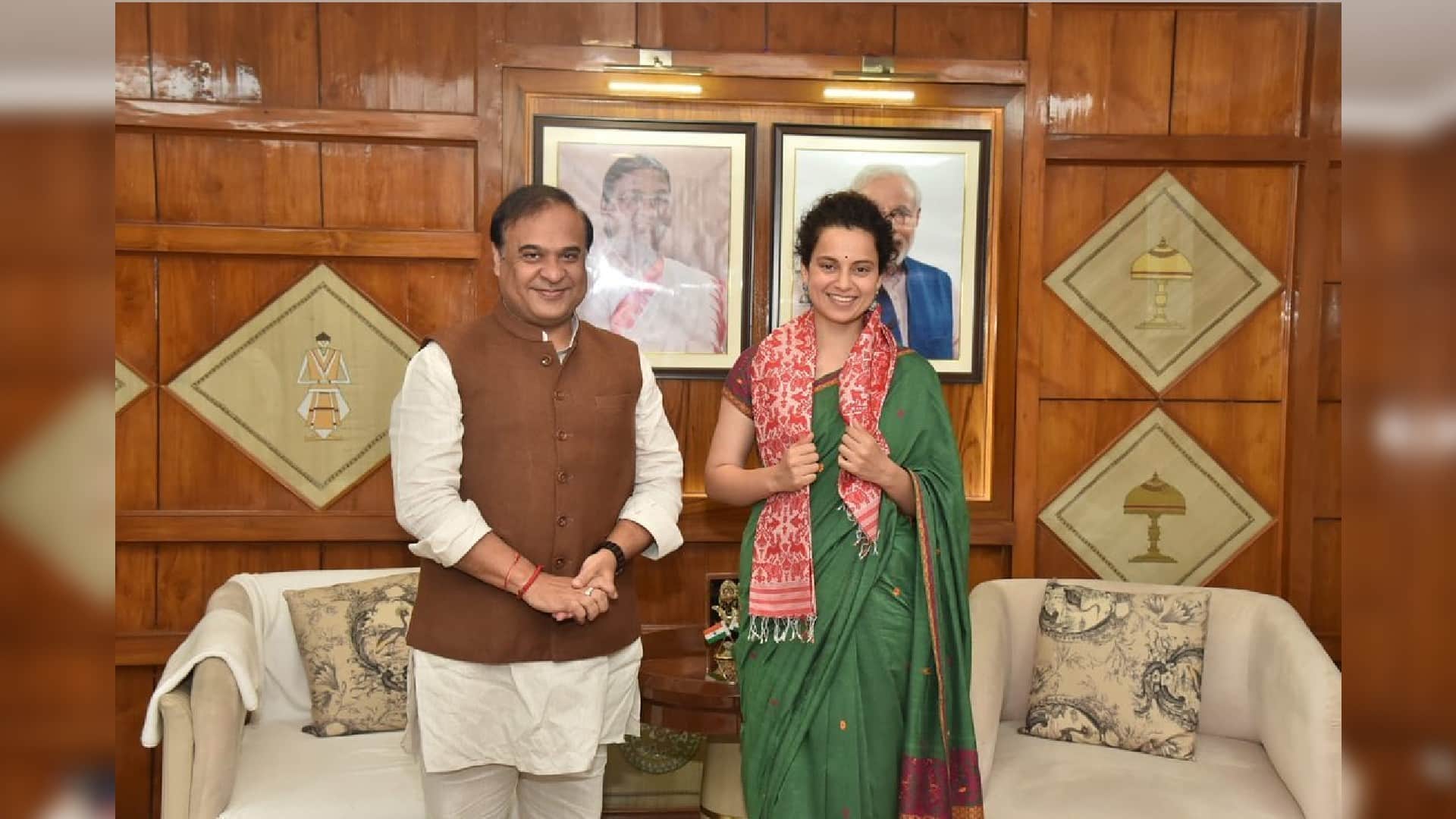 emergency actress kangana ranaut met assam chief minister himanta biswa sarma
