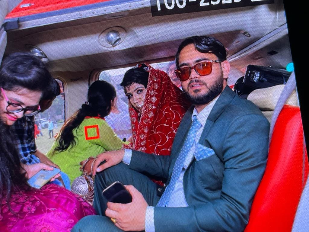 Billu, a resident of village Bhura, brought a bride in a helicopter