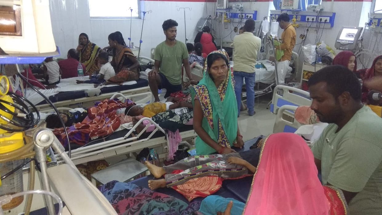 Bed full in hospital, fifty children admitted on thirty-five beds