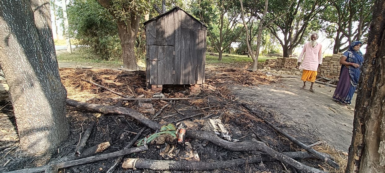 caught fire in hut