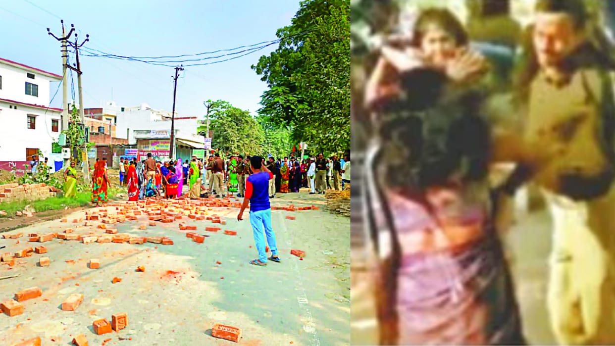 The soldier was beaten up, the police got angry, lathi-charged on the women
