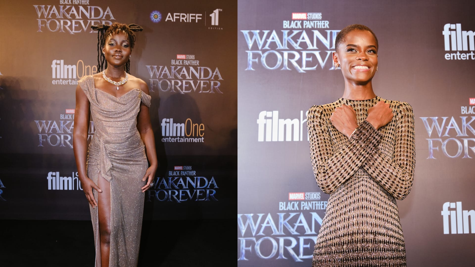 Black Panther 2 marvel cinematic universe film stars spotted at the African Premiere of movie in Lagos Nigeria