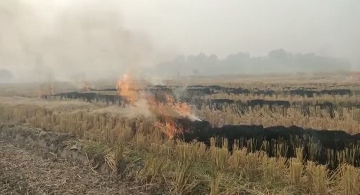 Stubble burnt at 13 places in the district, so far 178 farmers have been fined four and a half lakhs