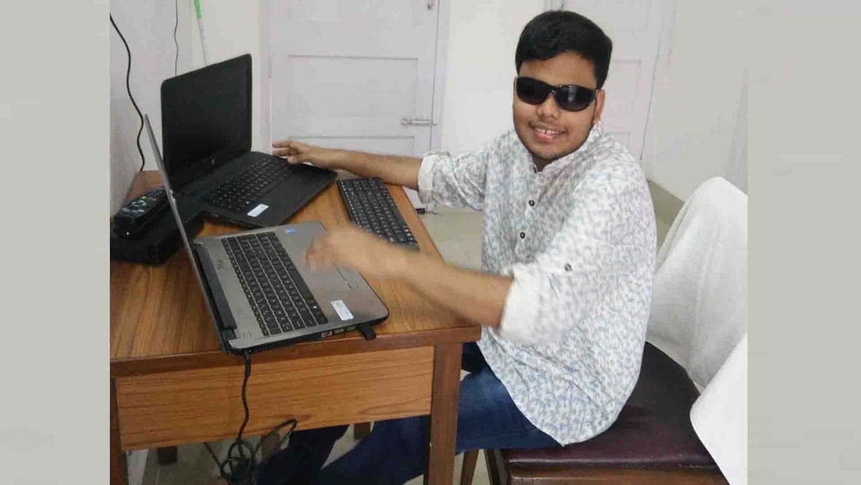 Visually Impaired Arjav got success in NET JRF