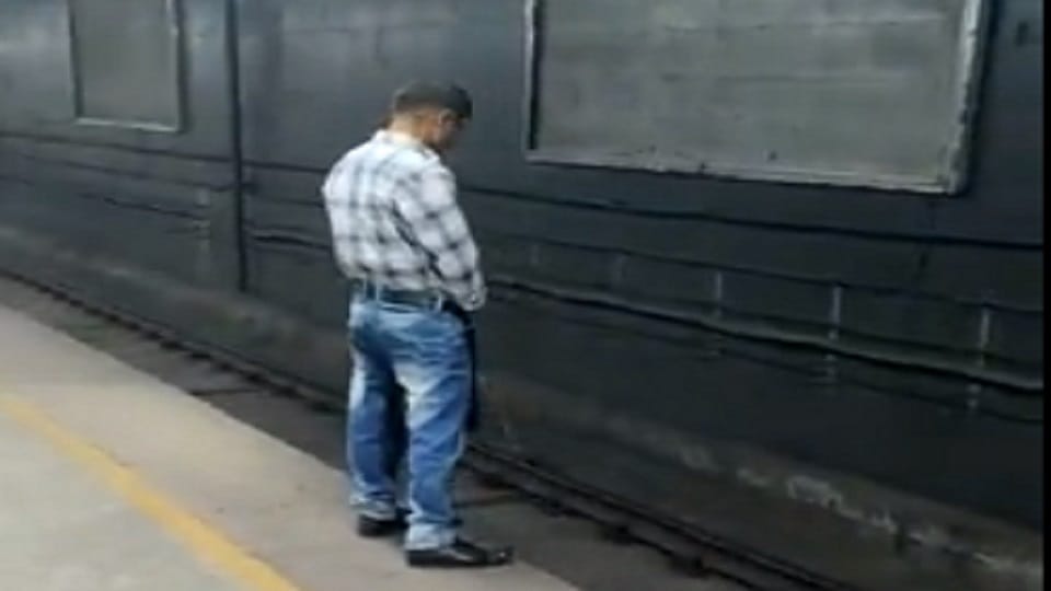 Delhi Drunk man urinates on the tracks of Malviya Nagar metro station