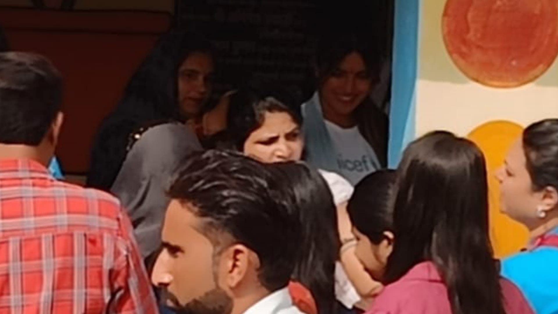 Pics of Priyanka Chopra in a Anganbadi Kendra in Nigoha.