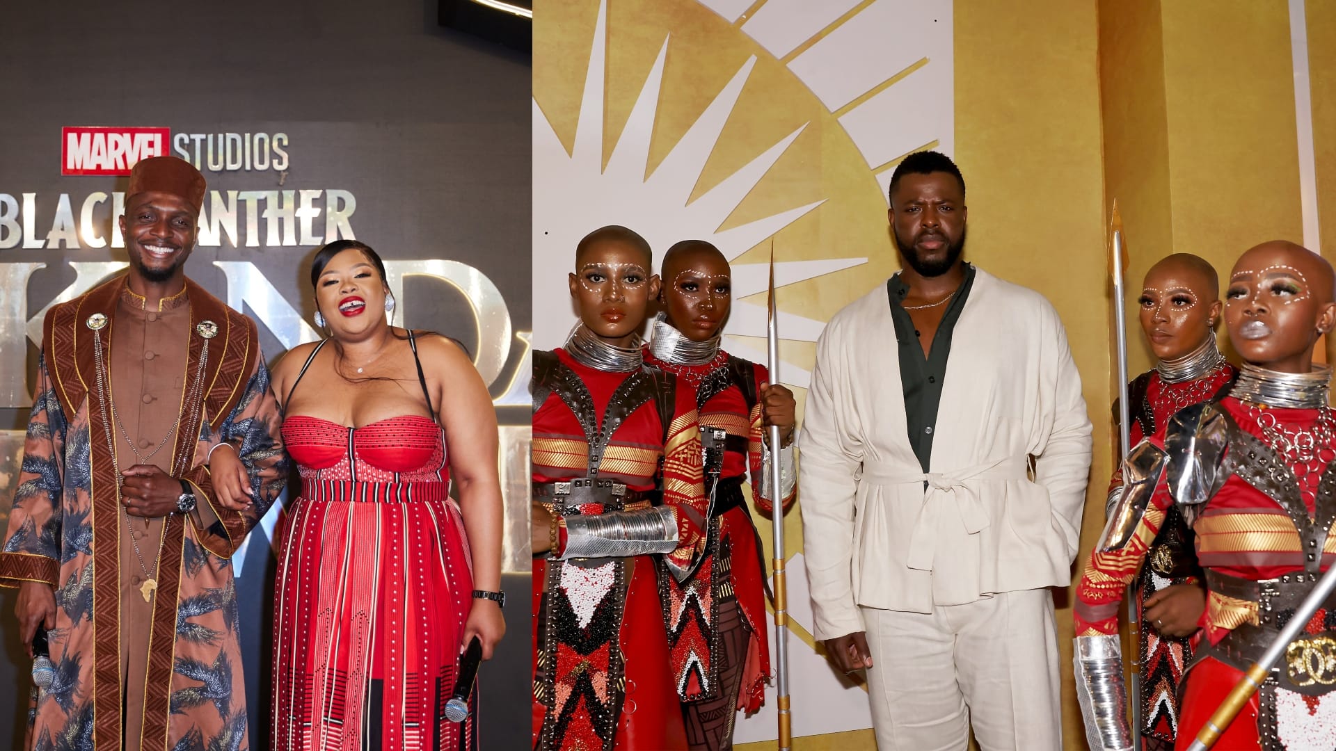 Black Panther 2 marvel cinematic universe film stars spotted at the African Premiere of movie in Lagos Nigeria