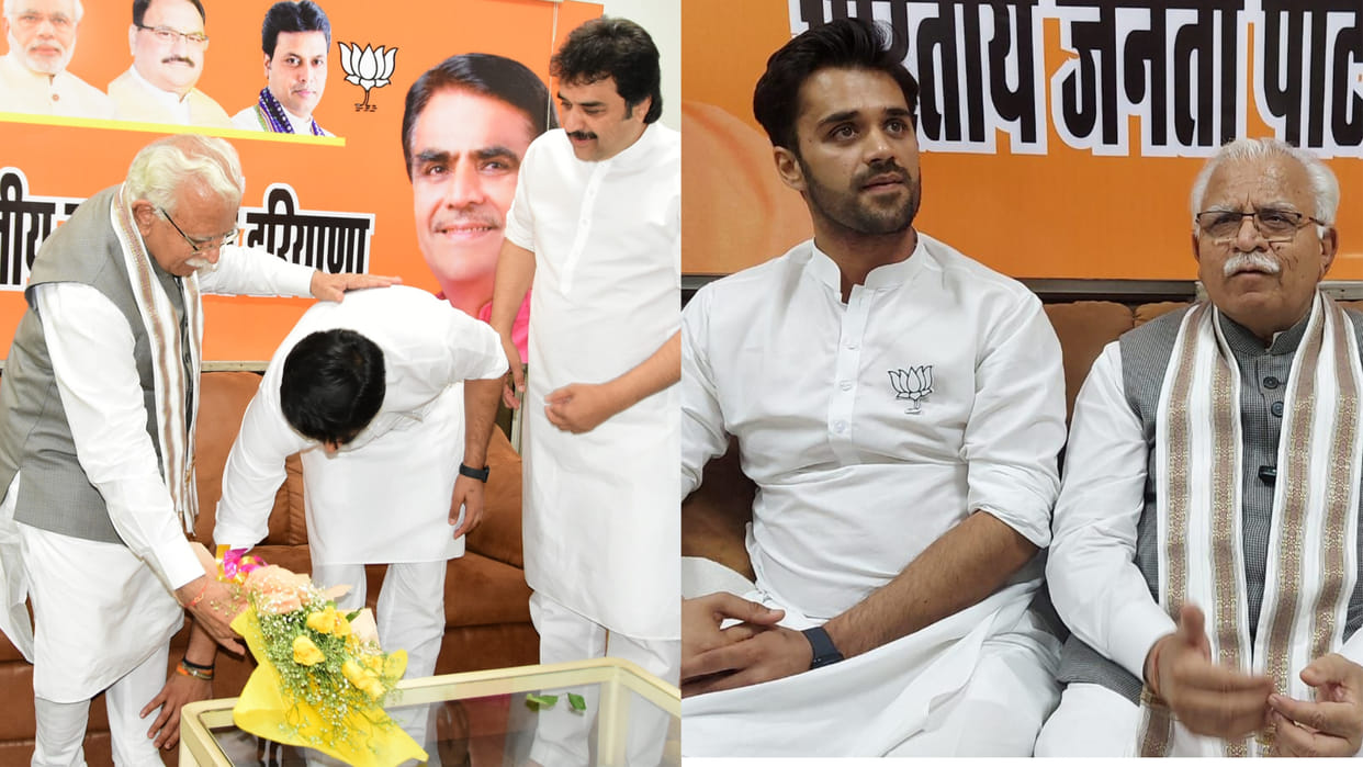 Bhavya Bishnoi met CM after victory in Adampur by-election