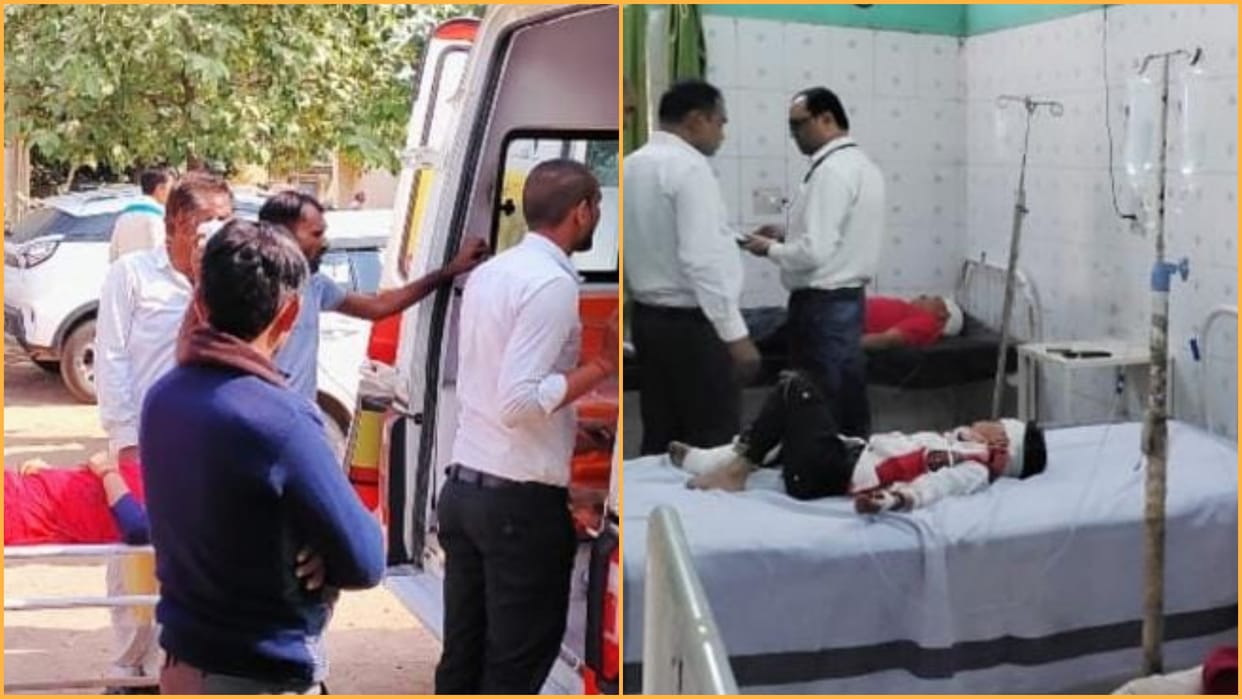 Speeding car and Dial 100 Vehicle collided in Chhatarpur
