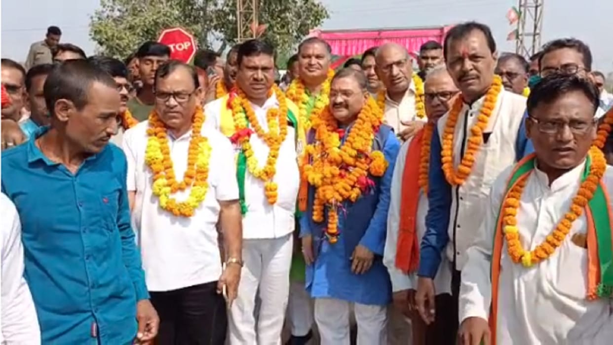 chhattisgarh bjp took out jan andolan padyatra in dongargarh