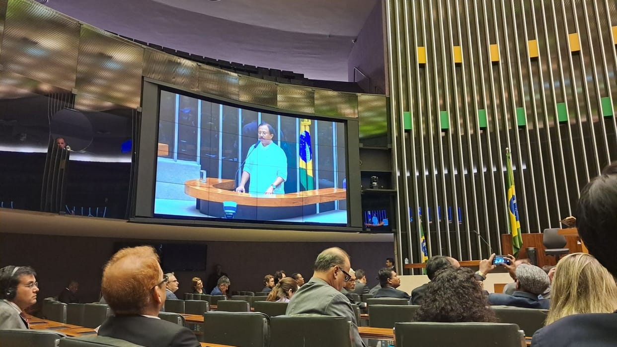 Minister of State for External Affairs V Muraleedharan addresses the Parliament of Brazil