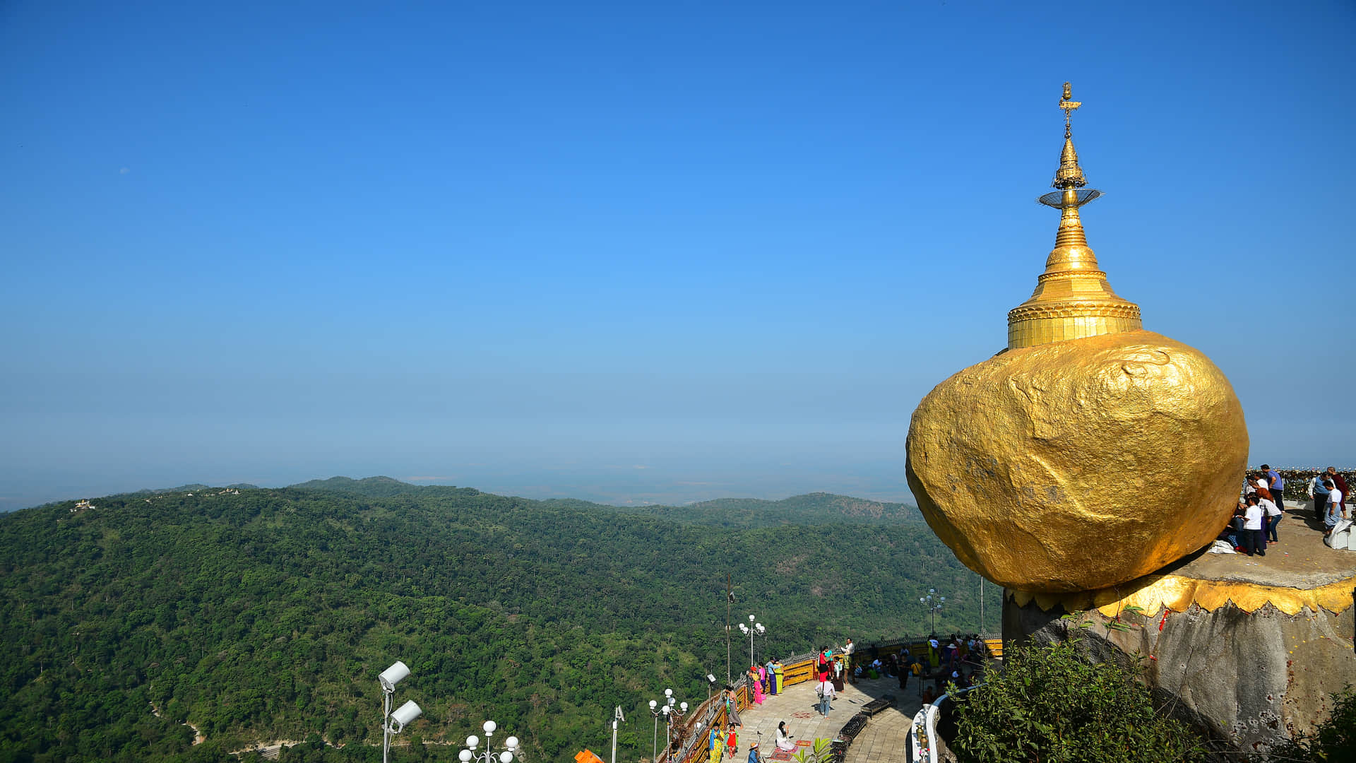 Kyaiktiyo Pagoda buddhist pilgrimag is believed to balance in hair of lord buddha defies gravity myanmar