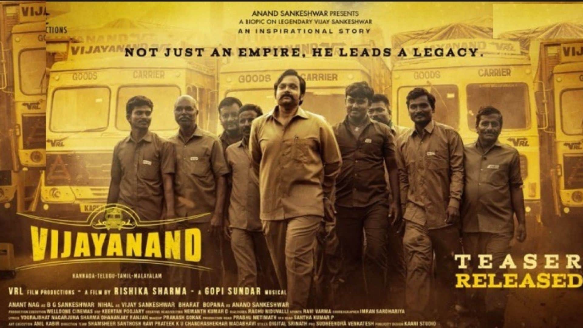 Vijayanand biopic on karnataka bjp leader Vijay Sankeshwar will release on 9 December Nihal r starrer film