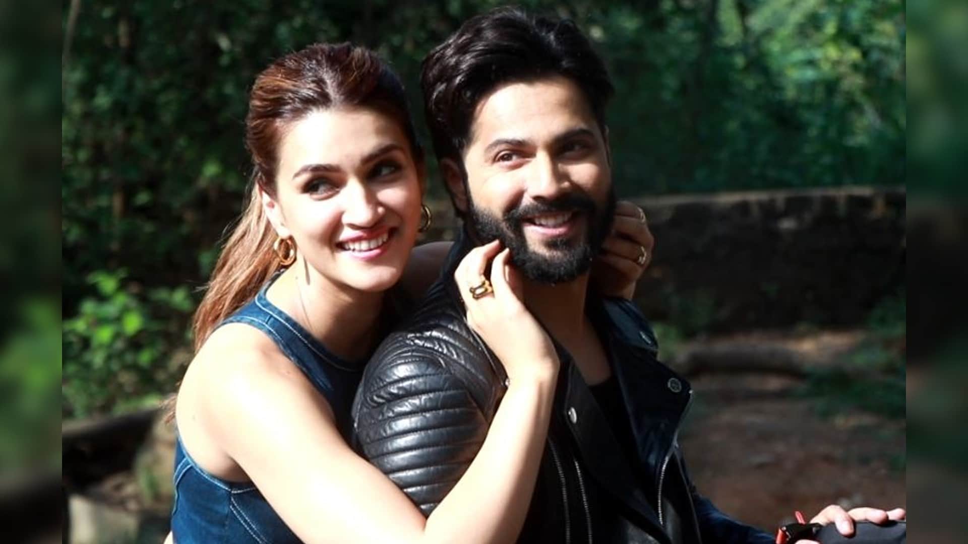 Bhediya promotion Kriti Sanon and Varun Dhawan go out for the bike ride on the streets of Mumbai